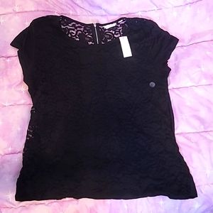 NY & Company Lace Top with Back Zipper NWT